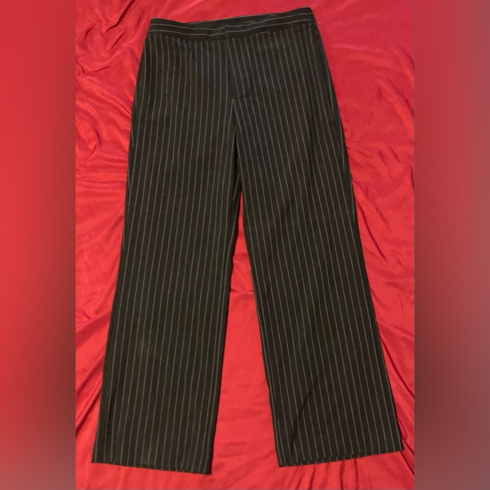 Pinstripe black slacks